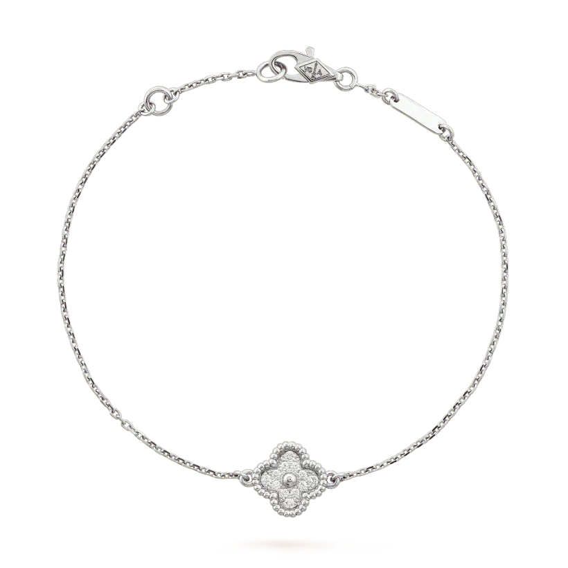 [Vellora Opalyn]CLOVER  SINGLE FLOWER BRACELET SILVER