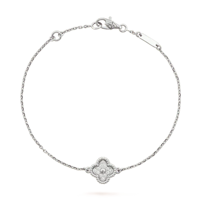 [Vellora Opalyn]CLOVER  SINGLE FLOWER BRACELET SILVER