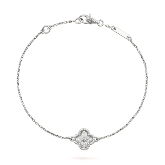 [Vellora Opalyn]CLOVER  SINGLE FLOWER BRACELET SILVER