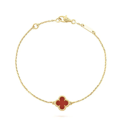 [Vellora Opalyn]CLOVER  CARNELIAN SINGLE FLOWER BRACELET