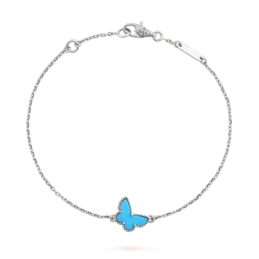 [Vellora Opalyn]BUTTERFLY TURQUOISE BUTTERFLY BRACELET SILVER