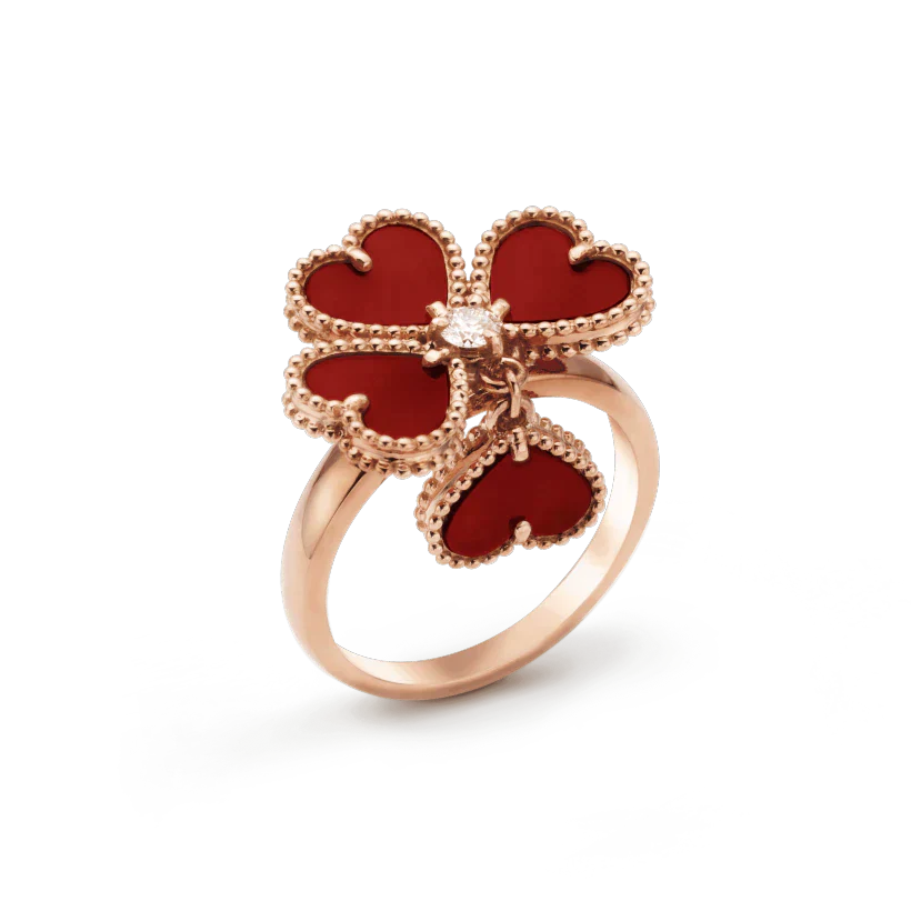 [Vellora Opalyn]SWEET CLOVER CARNELIAN RING