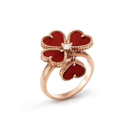 [Vellora Opalyn]SWEET CLOVER CARNELIAN RING