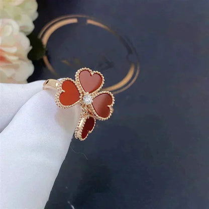[Vellora Opalyn]SWEET CLOVER CARNELIAN RING