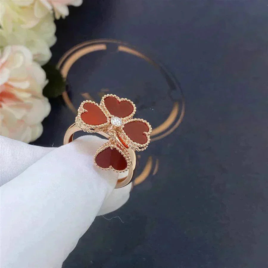 [Vellora Opalyn]SWEET CLOVER CARNELIAN RING