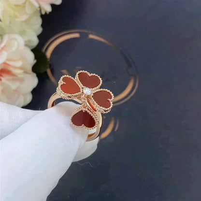 [Vellora Opalyn]SWEET CLOVER CARNELIAN RING