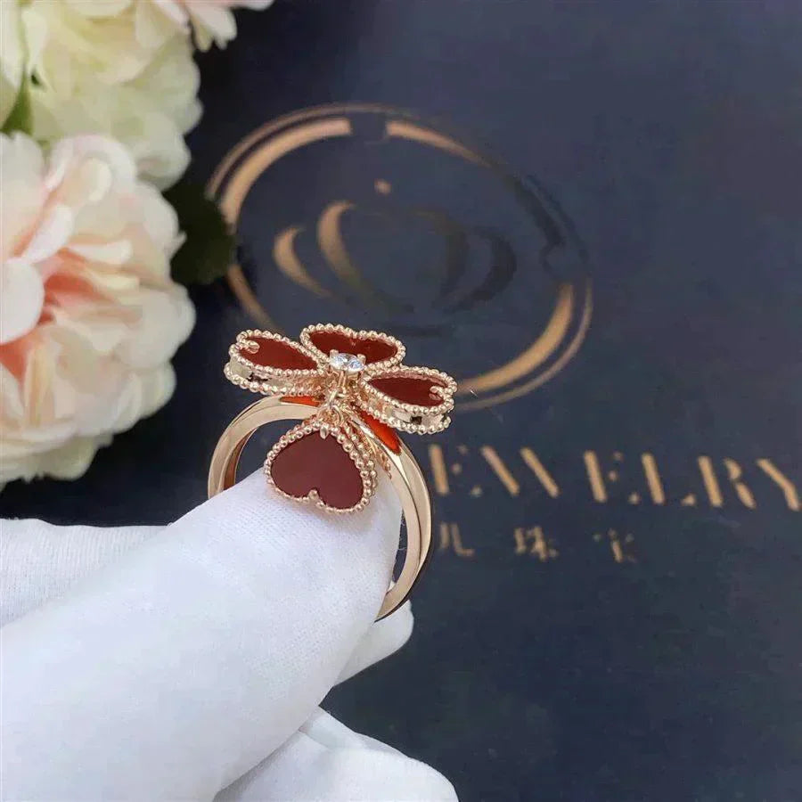 [Vellora Opalyn]SWEET CLOVER CARNELIAN RING