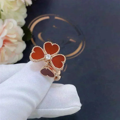 [Vellora Opalyn]SWEET CLOVER CARNELIAN RING