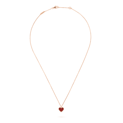 [Vellora Opalyn]SWEET CLOVER CARNELIAN HEART NECKLACE