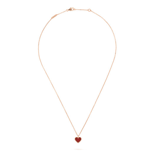 [Vellora Opalyn]SWEET CLOVER CARNELIAN HEART NECKLACE