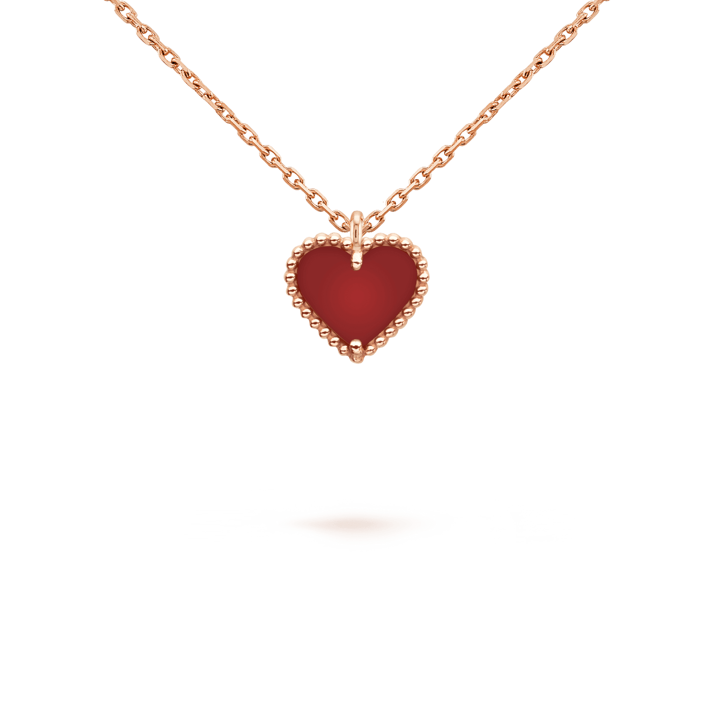 [Vellora Opalyn]SWEET CLOVER CARNELIAN HEART NECKLACE