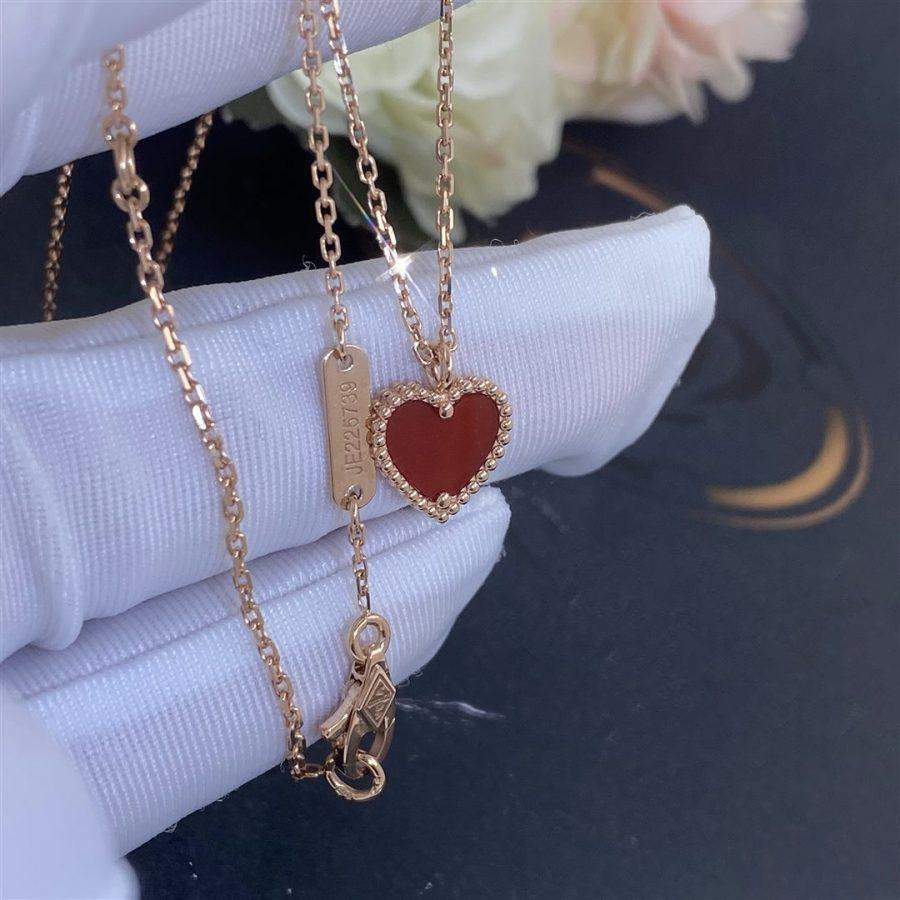 [Vellora Opalyn]SWEET CLOVER CARNELIAN HEART NECKLACE