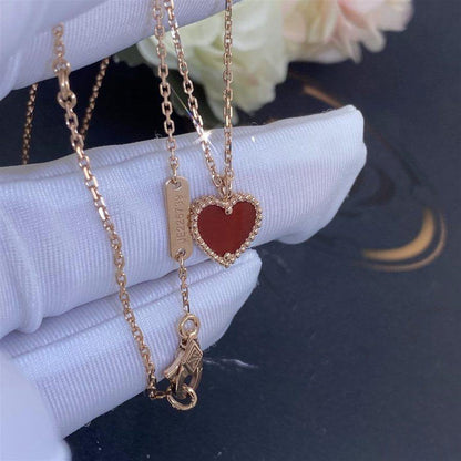 [Vellora Opalyn]SWEET CLOVER CARNELIAN HEART NECKLACE