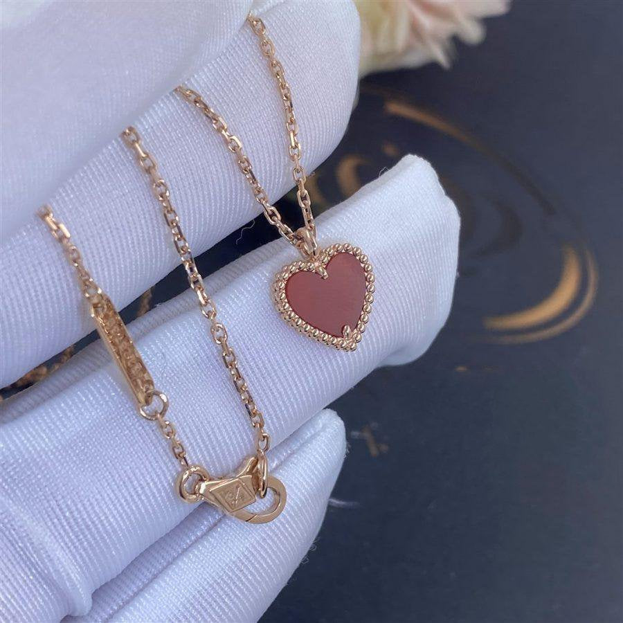 [Vellora Opalyn]SWEET CLOVER CARNELIAN HEART NECKLACE