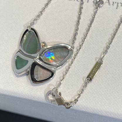 [Vellora Opalyn]LARGE BUTTERFLY SILVER PENDANT DIAMOND NECKLACE