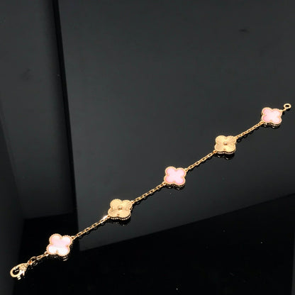[Vellora Opalyn]CLOVER BRACELET 5 MOTIF PINK AND PINK GOLD