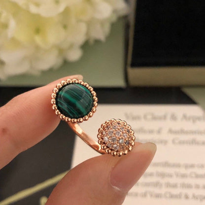 [Vellora Opalyn]PERLEE COULEURS DIAMOND ROSE GOLD BETWEEN THE FINGER RING