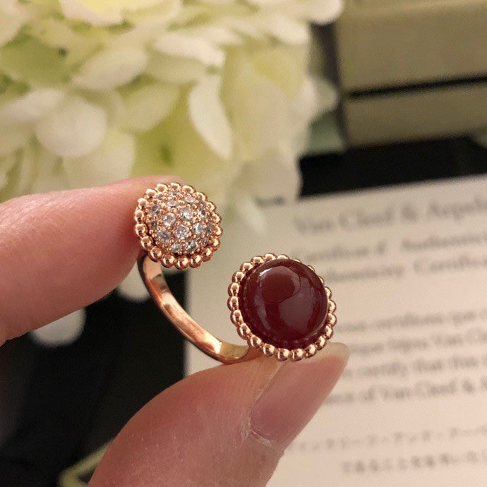 [Vellora Opalyn]PERLEE COULEURS DIAMOND ROSE GOLD BETWEEN THE FINGER RING