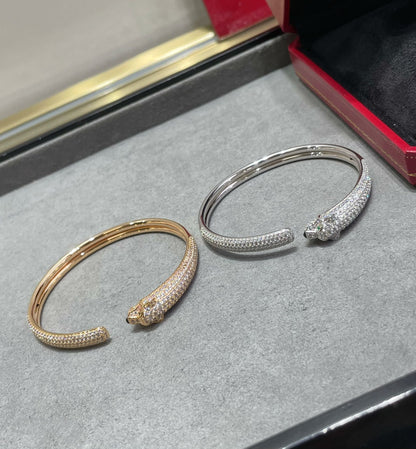 [Vellora Opalyn]PANTHERE FULL DIAMOND OPEN BRACELET