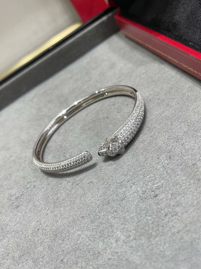 [Vellora Opalyn]PANTHERE FULL DIAMOND OPEN BRACELET