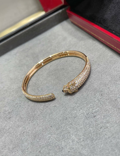 [Vellora Opalyn]PANTHERE FULL DIAMOND OPEN BRACELET