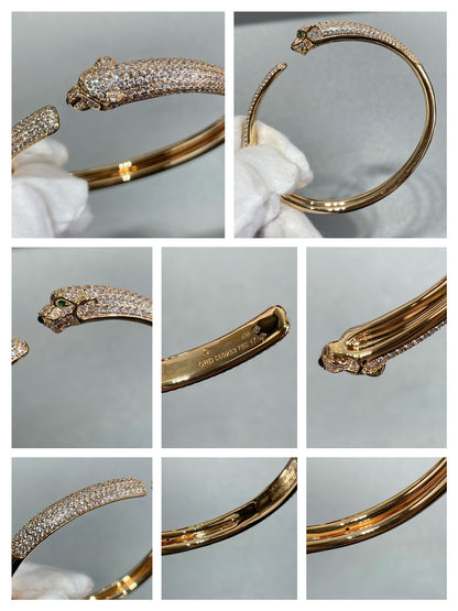 [Vellora Opalyn]PANTHERE FULL DIAMOND OPEN BRACELET