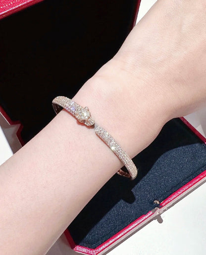 [Vellora Opalyn]PANTHERE FULL DIAMOND OPEN BRACELET