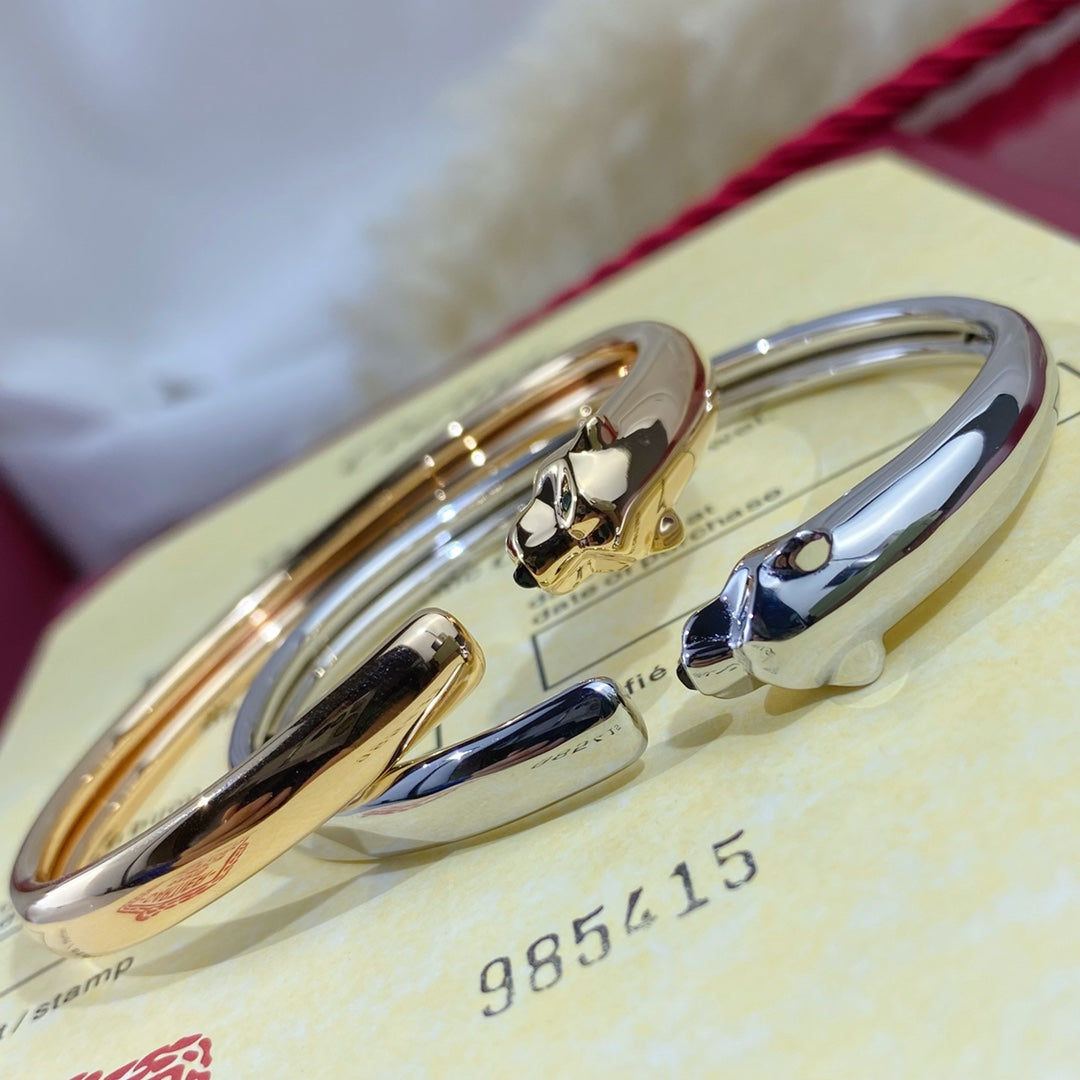 [Vellora Opalyn]PANTHERE SILVER OPEN BRACELET