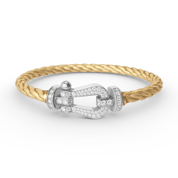 [Vellora Opalyn]FORCE LARGE HORSESHOE FULL DIAMOND BRACELET SILVER