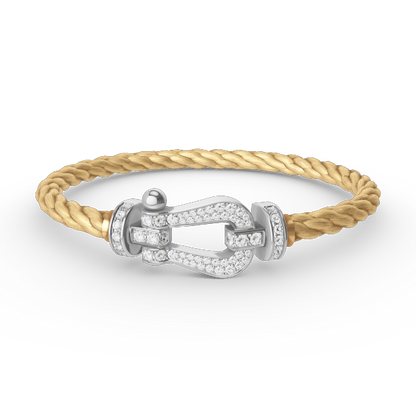 [Vellora Opalyn]FORCE LARGE HORSESHOE FULL DIAMOND BRACELET SILVER