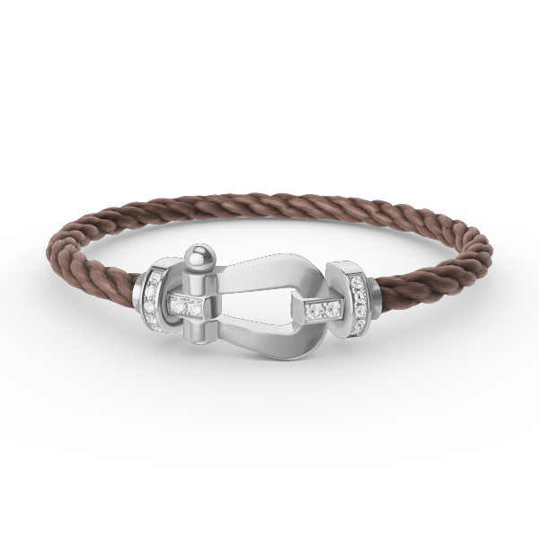 [Vellora Opalyn]FORCE LARGE HORSESHOE HALF DIAMOND BRACELET SILVER