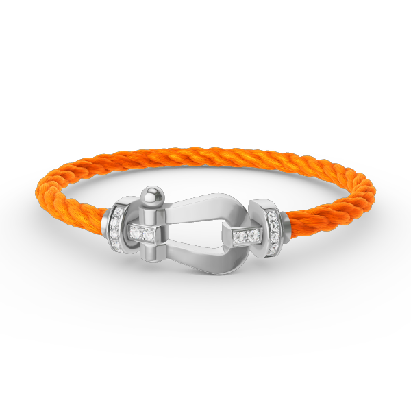 [Vellora Opalyn]FORCE LARGE HORSESHOE HALF DIAMOND BRACELET SILVER