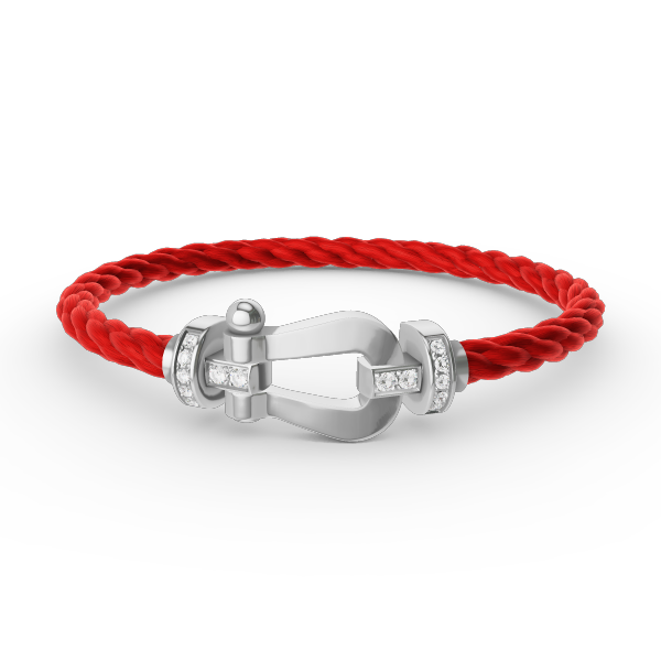 [Vellora Opalyn]FORCE LARGE HORSESHOE HALF DIAMOND BRACELET SILVER