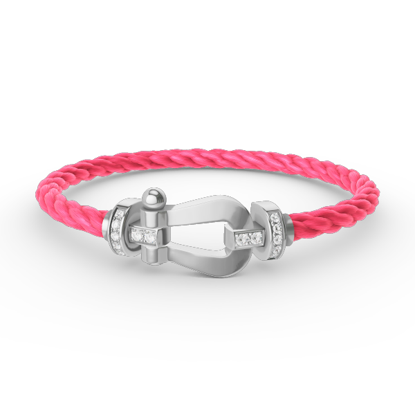 [Vellora Opalyn]FORCE LARGE HORSESHOE HALF DIAMOND BRACELET SILVER