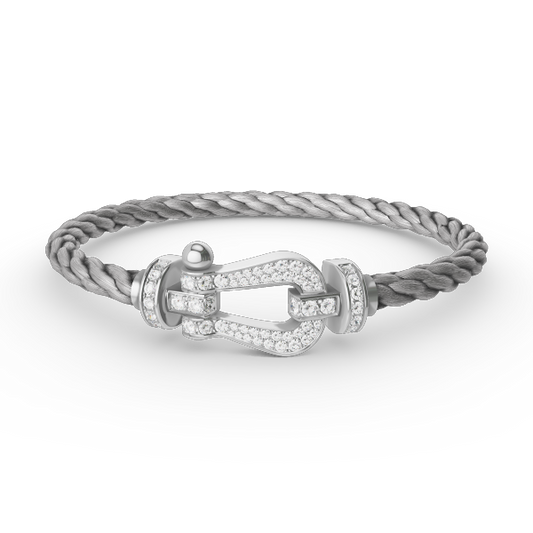 [Vellora Opalyn]FORCE LARGE HORSESHOE FULL DIAMOND BRACELET SILVER