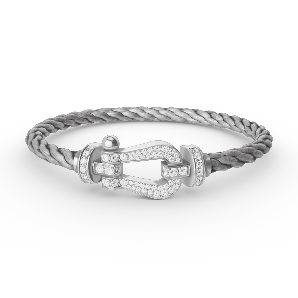 [Vellora Opalyn]FORCE LARGE HORSESHOE FULL DIAMOND BRACELET SILVER