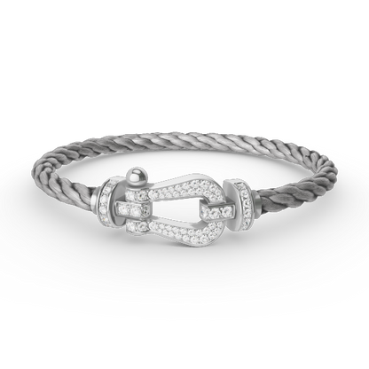 [Vellora Opalyn]FORCE LARGE HORSESHOE FULL DIAMOND BRACELET SILVER