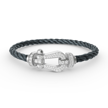 [Vellora Opalyn]FORCE LARGE HORSESHOE FULL DIAMOND BRACELET SILVER