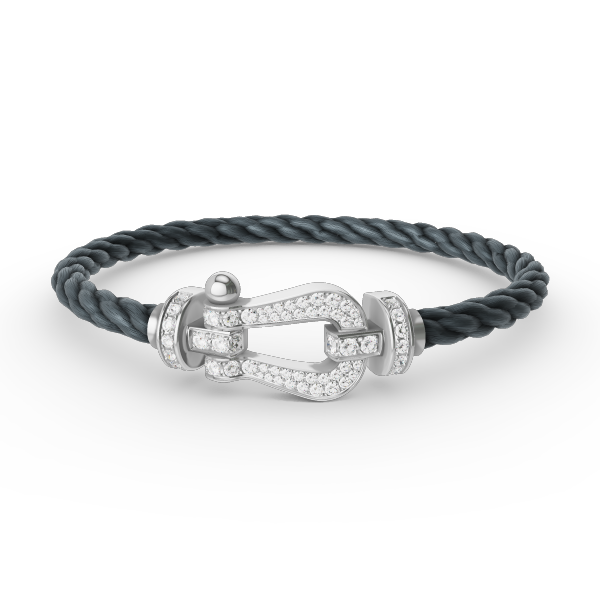 [Vellora Opalyn]FORCE LARGE HORSESHOE FULL DIAMOND BRACELET SILVER