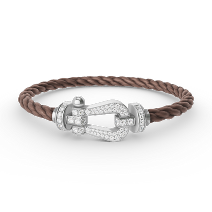 [Vellora Opalyn]FORCE LARGE HORSESHOE FULL DIAMOND BRACELET SILVER