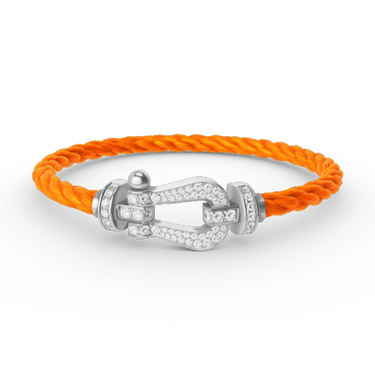 [Vellora Opalyn]FORCE LARGE HORSESHOE FULL DIAMOND BRACELET SILVER
