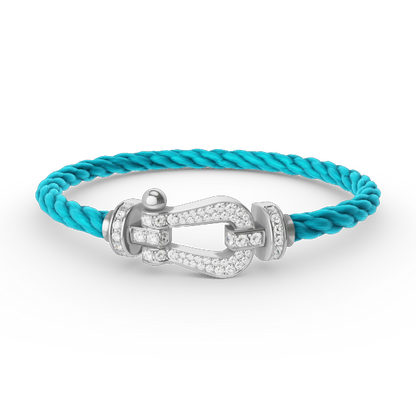[Vellora Opalyn]FORCE LARGE HORSESHOE FULL DIAMOND BRACELET SILVER
