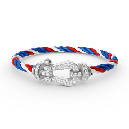 [Vellora Opalyn]FORCE LARGE HORSESHOE FULL DIAMOND BRACELET SILVER