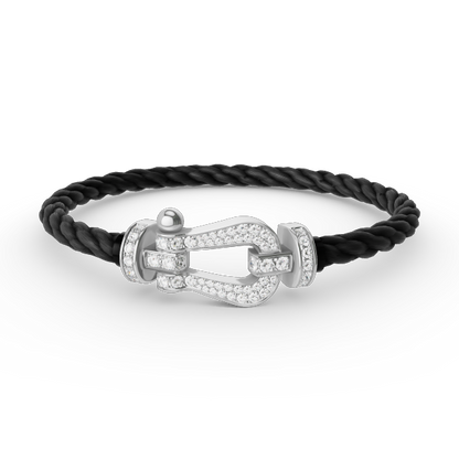 [Vellora Opalyn]FORCE LARGE HORSESHOE FULL DIAMOND BRACELET SILVER