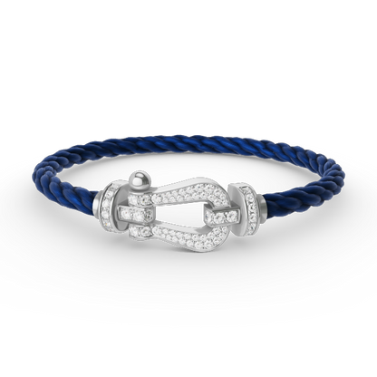 [Vellora Opalyn]FORCE LARGE HORSESHOE FULL DIAMOND BRACELET SILVER
