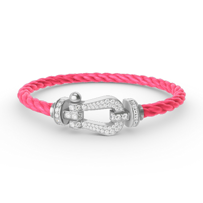 [Vellora Opalyn]FORCE LARGE HORSESHOE FULL DIAMOND BRACELET SILVER