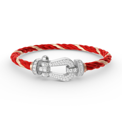 [Vellora Opalyn]FORCE LARGE HORSESHOE FULL DIAMOND BRACELET SILVER