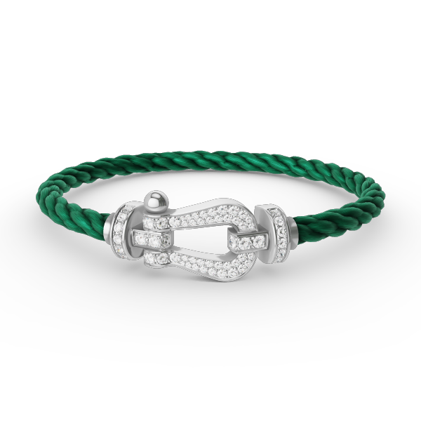 [Vellora Opalyn]FORCE LARGE HORSESHOE FULL DIAMOND BRACELET SILVER