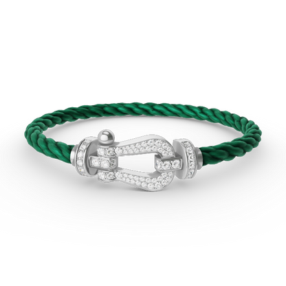 [Vellora Opalyn]FORCE LARGE HORSESHOE FULL DIAMOND BRACELET SILVER