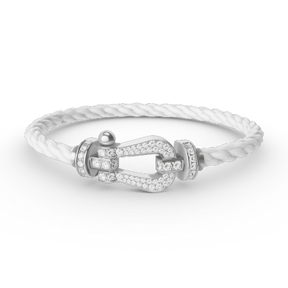 [Vellora Opalyn]FORCE LARGE HORSESHOE FULL DIAMOND BRACELET SILVER